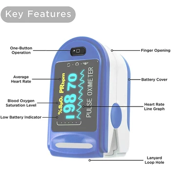 Konico prsta Impulz SPO2 PR Digitalni Krvi Kisik Nasičenost Oximeter Medicinske Prenosni Testiranje Oximeter