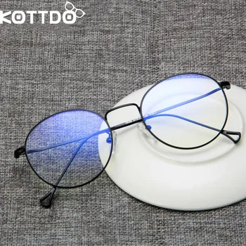 KOTTDO Nova očala moških kovinskih očal okvir ženske očala krog okvir za moške Recept očala očala oculos