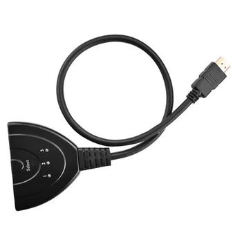 Larryjoe Visoke Kakovosti 3 Vrata 1080P 3D HDMI Preklopnik Switch Hub Razdelilnik s Kablom za PC TV HDTV, DVD, PS3, Xbox 360 Kabel polje
