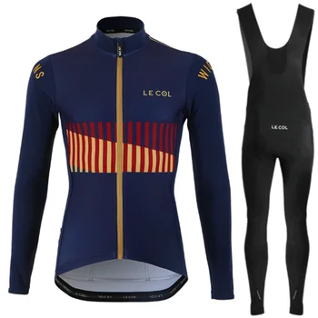 LE COL moških je Pozimi toplo dolg rokav Usposabljanje Jersey maillot kolesarska oblačila kolesarska nastavite MTB jakno obleko ropa de moto hombre