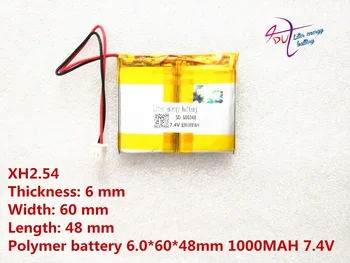Liter energijo baterije XH2.54 7.4 V litij-polimer baterija 606048 066048 1000mAh GPS baterijo, MP3, MP4 zvočnik poučevanja stroj