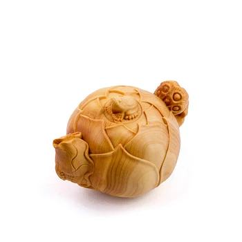 Lotus semena pot Čajnik žaba živali lesa dekoracijo lesenih carving obrti doma dodatki, poslovno darilo debelo