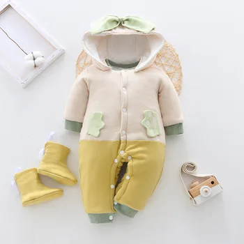 LZH 2020 Jeseni Priložnostne Preplete Zimski Kombinezon Za Otroke Zgostitev Toplo Baby Girl Obleke z Dolgimi Rokavi Dojenček Boys Romper 0-1-2