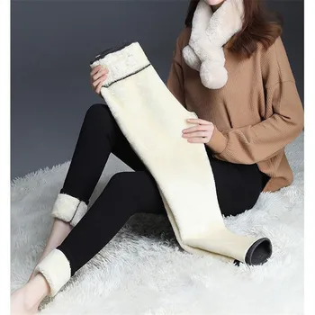 M-3XL Plus Velikost Ženske Zimske Hlače, Tople Žametne Hlače Visoko Pasu Hlače Ženske Debel Stretch Pantalon Femme hlače za ženske