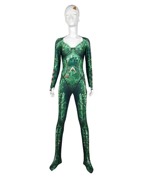 Mera Kostum Aquaman Film Mera Cosplay Bodysuit 3D Imprimer Kože Spandex Zentai kostum Halloween obleko