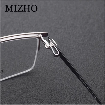 MIZHO 15g Super Lahka Optičnih Očal Okvir Moških Poslovnih Boutique Pravokotnik Eye glasses Okvir Titanove Zlitine Močan, Trajne 2019