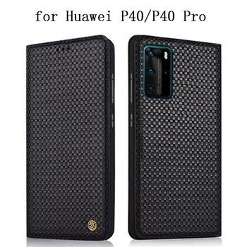 Moda Pravega Usnja Primeru Telefon za Huawei P40 P40+ Primeru Poslovanja Flip Zaščitni Lupini Kritje za Huawei P40 Pro Plus P40Pro