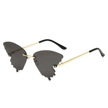 Moda za Ženske Mačka Oči, sončna Očala blagovne Znamke Oblikovalec Kovin Rimless sončna Očala UV400 Lady Sunglass Odtenki Očala Oculos de sol