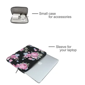 MOSISO Peony Vzorec Laptop Rokav Primeru za leto 2020 Macbook Air Pro Retina 11 13 13.3 14 15 16 palčni Vrečke za Lenovo Xiao mi Asus