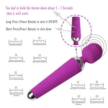 Močan G-Spot Vibrator za Klitoris USB Charge AV Čarobno Palico Vibrator Massager Adult Sex Igrače za Žensko Masturbator Sex Shop PY504