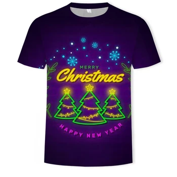 Moški je Božični Večer t-shirt 3d tiskanja svoboden moda snjegović božič carnival party obleke tshirt za moške prevelik majica s kratkimi rokavi
