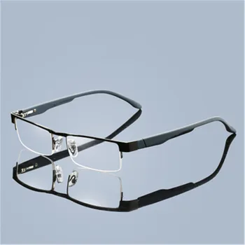 Moški Titanove Zlitine Poslovnih Obravnavi Očala Pol Okvir Povečevalno Ne Sferične Leče Retro Daljnovidnost Recept Očala