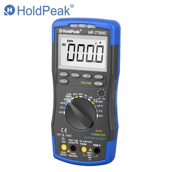 Multimetro HoldPeak HP-770HC True RMS Auto Segajo Digitalni Multimeter z NKV Funkcija in Temperatura/Frekvenca/Ciklus Test