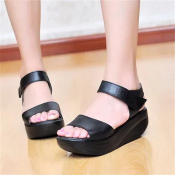 MVVJK moda klin ženske sandale trdna gleženj povečanje višine platforme swing čevlji dekleta poletje plaži čevlji velika velikost