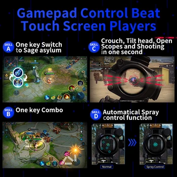 Najnovejši Eno Roko Gamepad Krmilnika Za PUBG Krmilnik za Igre Joypad Fizično Neposredno Povezavo Palčko Podporo Android Telefon