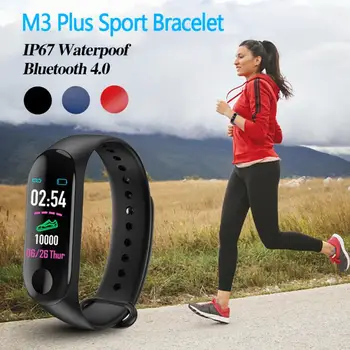 NAJNOVEJŠI M3 Plus Pametna Zapestnica Srčni utrip, Krvni Tlak Monitor Fitnes Tracker Tlak Zdravje Smart Watch Šport Fitnes Watch