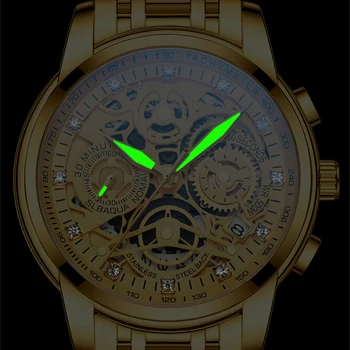 NEKTOM Zapestne Ure Moških Top blagovne Znamke Luksuzni Zlati Kronograf Mens Watch Zlato Big Izbiranje Človek ročno uro Relogio Masculino