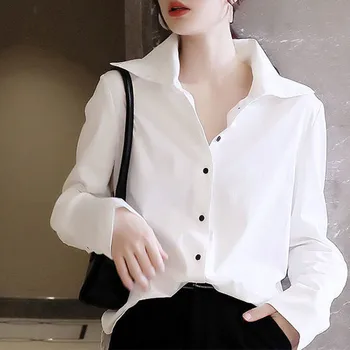 Nomikuma 2021 Pomlad Ženske Bluzo Majica Vzročno korejski Elegantno Vrhovi Dolg Rokav Camisas De Mujer Elegantes 6E813