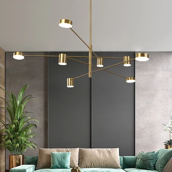 Nordijska led Lestenec sodobno minimalistično črna / zlata luksuzni dnevna soba viseče luči spalnica lučka jedilnico razsvetljavo