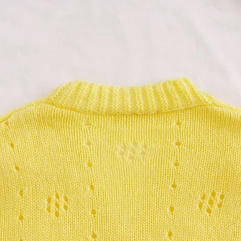 Nov Modni Slog, otroška Oblačila 2020 Jeseni Baby Cvet Dolgimi rokavi Pulover Deklice, Pletene Cardigan Pulover