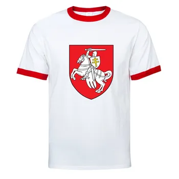 Nov Modni Tisk nacionalno zastavo državni grb grb Belorusija Raglan Rokav T Shirt O-Vratu Moški T-Shirt Preprost T Srajce