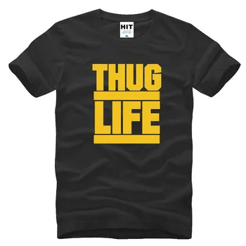 Nov Poletni Modni Thug Life Majice s kratkimi rokavi Moški Kratek Rokav Hip Hop Rap Moških Tupac 2PAC Majica Bombaž Moda Hiphop T-Shirt