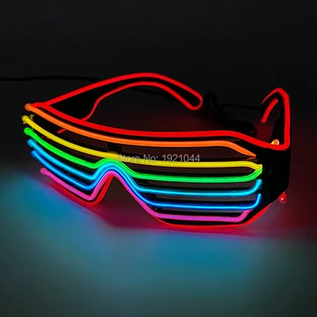 Nov Slog 7 Barv LED Očala Pisane Mavrice EL Neon Shutter Glasses Božič Festival Party Očala Sijaj Stranka Dobave