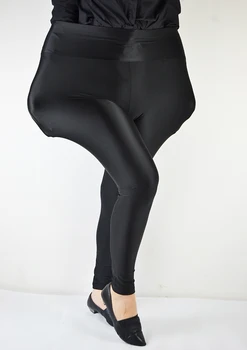Nova high-end Plus velikost Ženske Visoko pasu Mehčanje Big elastična dokolenke Ms Moda Slim Mehko spandex disco hlače /Zanko Hlače