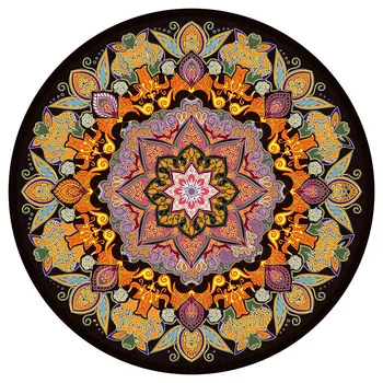 Nove Kratke Plišastih Mandala Preprogo Okroglo Obliko Preproge za dnevno Sobo, Spalnica Joga Mat Sedežne Blazine Anti-slip Vode Absorbira