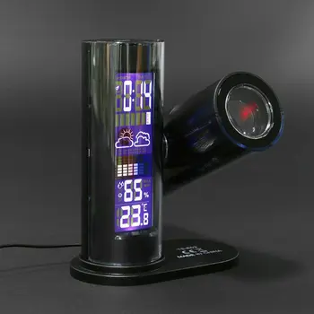 Nove Pisane LED Digitalni Projekcijski Budilka Temperature, Termometer Vlažnost Higrometer Desk Čas Projektor Koledar
