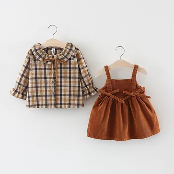 Novo 0-24 Mesecev Baby Girl Oblačenja Nastavite Malčka Otroci Bombaž Majica + Obleko 2-Kos Obleko Otrok Padel Nov Cute Casual Oblačila