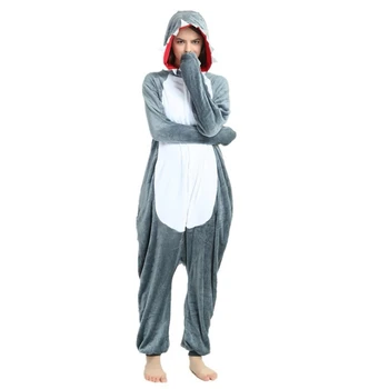 Novo Odraslih Pižamo Cosplay Siva Shark Onesies Samorog Kigurumi Pižame Risanka Halloween Kostum Sleepwear Panda Jumpsuit Oblačila