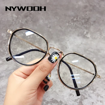 NYWOOH -1.0 do 4,0 Poligon Končal Kratkovidnost Očala Moških Kratkovidno Očala na Recept Retro Kovinski Kratkovidan Očala