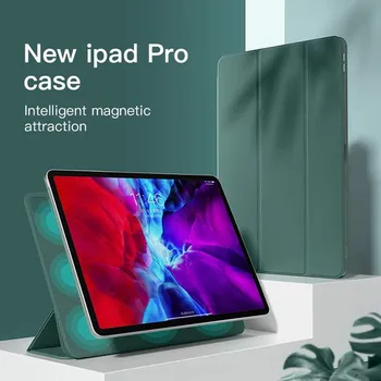 Ohišje Za iPad Pro za 12,9 2020 4. Gen Pu Usnje Tri-Krat stojalo smart cover Za iPad Pro 11 2020 primeru, 2. Gen TPU nazaj Tablični primeru