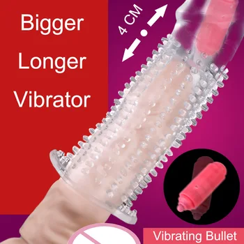 OLO Penis Vibratorji za Večkratno uporabo Penis Rokav Kondom Zamudo Izliv Kurac Enlarger Odraslih Erotičnih Izdelkov Spolnih Igrač za Moške