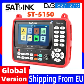 Original Satlink ST-5150 Sat Finder Sedel DVB-S2, DVB-T2 DVB-C HD Combo Meter H. 265 HEVC MPEG-4 QPSK 8PSK 16APSK 4.3 palčni TFT