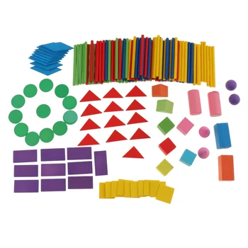 Otroci Otrok Matematika Izobraževalna Montessori Igrača Set, ki Vključuje 100 Štetje Palice, 15 Geometrijskih gradnikov in 50 Geometrijske Oblike