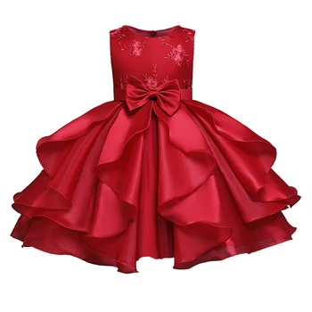 Otroci Rdečo Obleko Za Deklice Baby Dekleta Princesa Obleke obhajilo kostume dekle Barva Kostum Satenasto Obleko