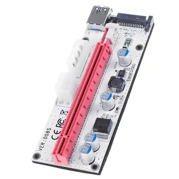 PCIE PCI-E 1x, da 16x Adapter Video Extender Kartico Rudarstvo Kabel, Komplet z 3 stikalo za Vrata, PCIe Riser Card za BTC Rudarstvo Rudar