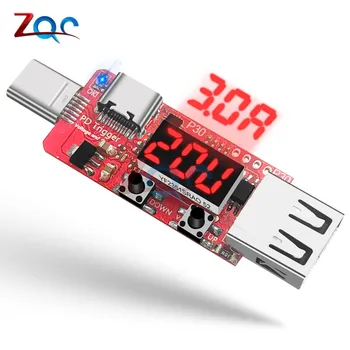 PD 3.0 2.0 QC Hitri Polnilnik Sproži Digitalni Trenutne Napetosti Voltmeter Ampermeter Mobilno Napajanje Tip C USB Tester Detektor