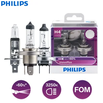 Philips VisionPlus H1 H3 H4 H7 H11 9003 9005 9006 HB2 HB3 HB4 VP 12V +60% Več Svetle Luči Avtomobila Halogenskimi Žarometi za Meglo, 2X