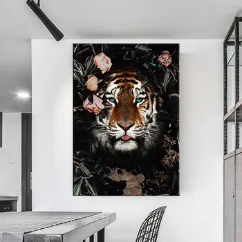 Platno Slikarstvo Živali Black Panther Leopard Wall Art Platno Slikarstvo Nordijska Plakatov Tiskanje Stenske Slike Za Dnevna Soba Dekor
