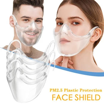 PM2.5 Zaščitne Maske Pregleden Usta Pokrivajo Obraz Ščit Združujejo Večkratno Uporabo Motornega Kolesa Maske Za Obraz Plastičnih Vidni Ustnice Mascarillas