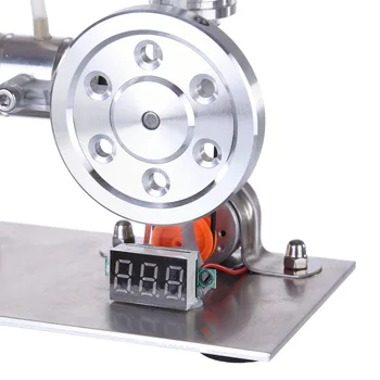 Po meri L-Shaped Stirling Motor Model Znanost Eksperiment Izobraževalne Igrače, z Napetost Digitalni Prikaz Meter in Žarnice - Srebrna