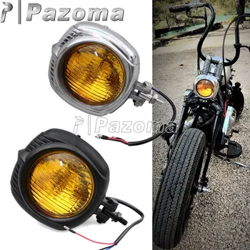 Poljski Vintage Retro Staro Šolo po Meri Smerniki Sealed Beam Spredaj Teče Svetlobe Motocikel Razsvetljava za Harley Racer Chopper
