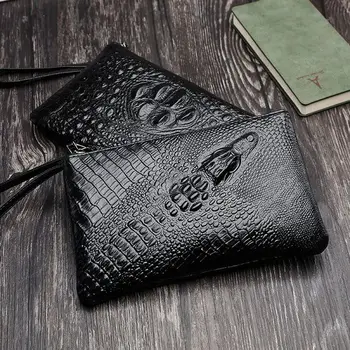 Pravega Usnja človek Aligator sklopka vreča denarja retro usnja moške kartico sim denarnice zadrgo denarnice kovanec torbici mobilni telefon vrečko
