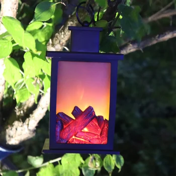 Prenosna LED Kamin Luč Flamless Dnevnik Ogenj Učinek Letnik Lučka za Božič Doma Dekor Vrtne Razsvetljave za Obešanje Svetilke D3