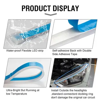 Prilagodljiv DRL LED Dnevnih Luči Soft Tube Guide Kota Oči LED Trak Lučka Auto Avto Dodatki Za Dropshipping Debelo