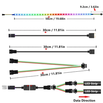 Prostor RGB LED Trakovi Za PC Digitalna RGB LED Trakovi Za GIGABYTE RGB Fusion 3 pin 5V DODAJ Glavo na Matično ploščo (+5V,PODATKOV,GND)