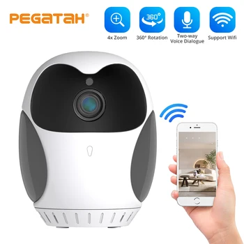 PTZ Brezžična Mini IP Kamera, wifi kamera smart home Video nadzor, kamere, wifi Night Vision 1080p mini kamere Pet Cam